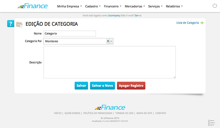 Tela de Cadastro de Marcas, Modelos e Categorias - Imagem 6