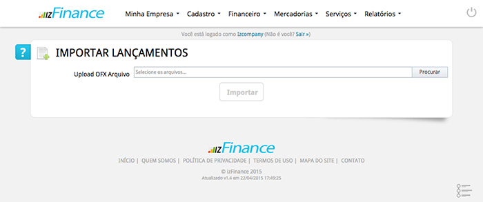 Tela de Conciliação de Conta Corrente - Imagem 1