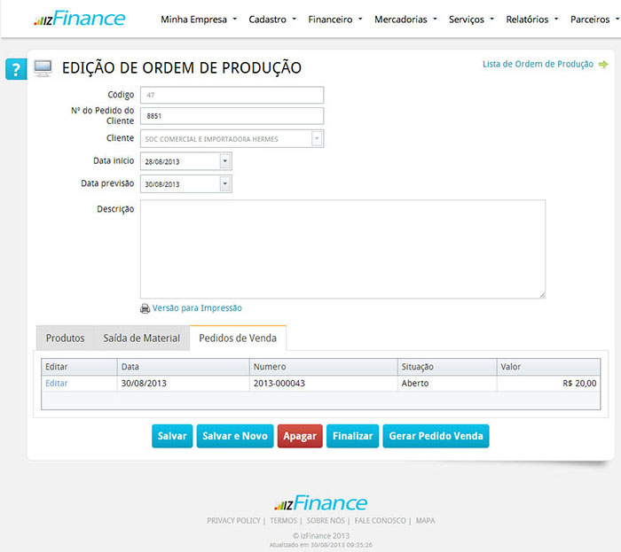 Tela de Ordem de Produção - Imagem 6