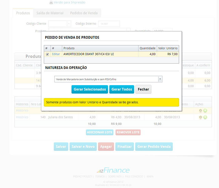 Tela de Ordem de Produção - Imagem 8