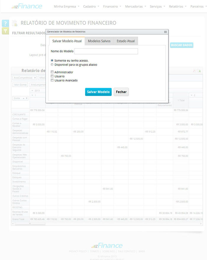 Tela de Relatório de Movimento Financeiro - Imagem 6