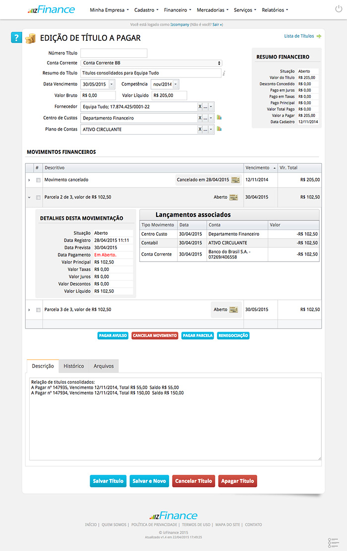 Tela de Título a Pagar - Imagem 4