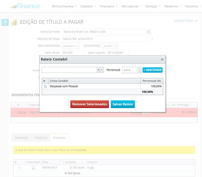 Tela de Título a Pagar - Imagem 6