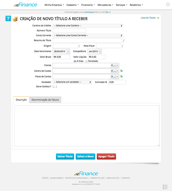 Tela de Título a Receber - Imagem 3